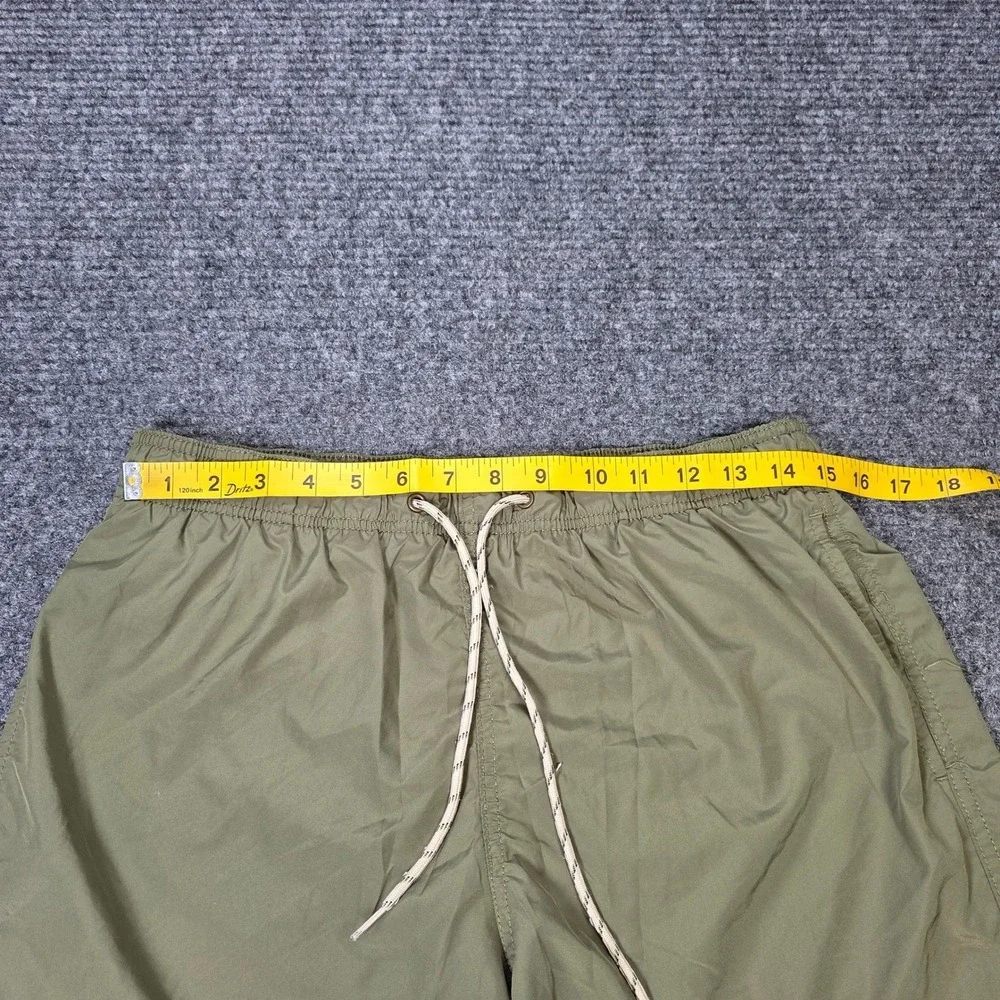 H&M Drawstring Board Swim Shorts Men's Size Medium Olive Green Mesh Lined